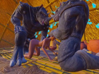 'Two Furry Alien Fuck My Wife Double Anal'