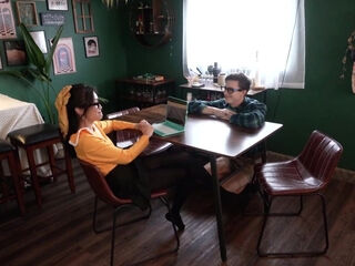 Parker sensually indulged on the table