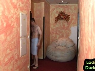 CFNM sex toy 3way pegging by dominant amateur babes