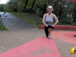 'Jump and Running in Public Park by Katerina-Hartlova'