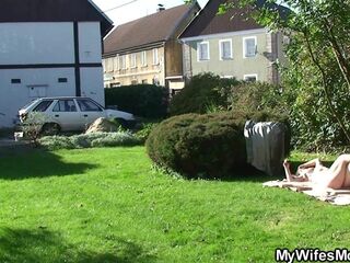 Wifey caught her big-boobed elderly mommy railing his spunk-pump