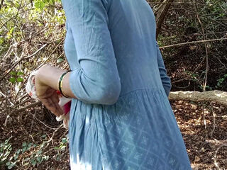 Indian Desi Village Bhabhi enjoying sucking dick in the jungle