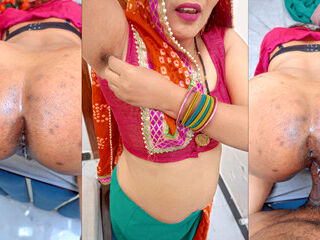 Huge Ass Desi Village Chachi Fucks with Bhatija after Shaving Hairy Pussy in Extreme Close-up Asshole View..