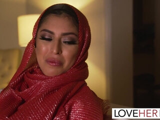 Hot Arab wife jumps on a big dick