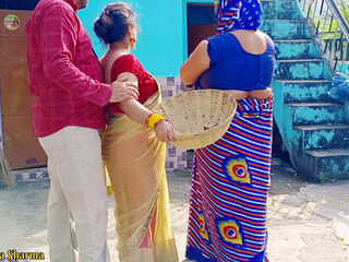 Desi Family Threesome Sex, Step Son In Law Sex With His Step Mother In Law And Wife