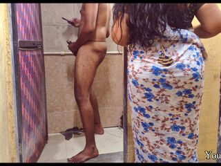 POV Indian Stepmom caught in bathroom and having horny feeling in the pussy
