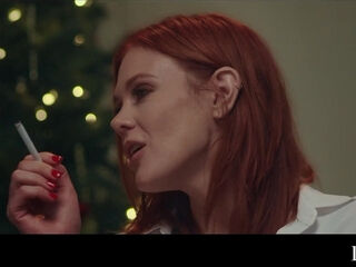 Redhead bitch letting this big black cock boss fuck her hard