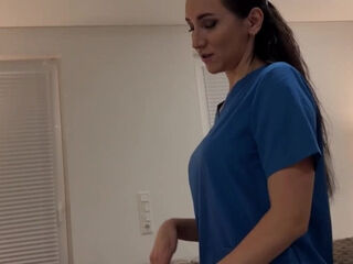 Seeing his cock in need of some massage, the nurse gives him a nice surprise