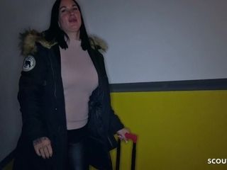 GERMAN SCOUT - DIRTY cougar LENA TALK TO ROUGH SCREW AT REAL STREET CASTING - Casting