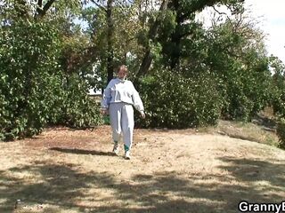 Stranger heals injured huge-titted 70 years senior grandmother