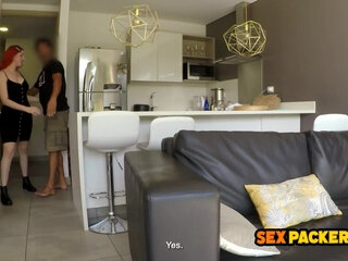 Pale big tits redhead tinder date turns the heat on my hotel room!