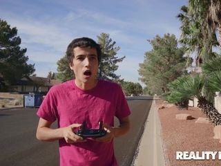 Fantastic housewife in stockings rides Ricky in bed