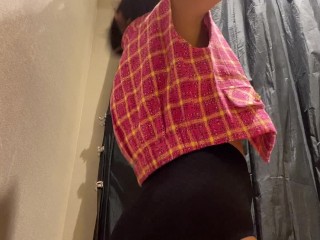 'Shopping mall fitting room masturbate'