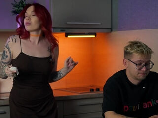 Stepmom's Kitchen Blowjob Ends in Pounding