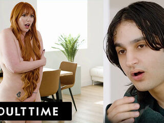 ADULT TIME - Pervert Stepson Caught Watching Redhead Busty Stepmom Lauren Phillips Doing Naked Yoga