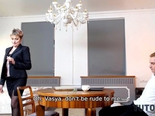 'TUTOR4K. Sex with stud is inappropriate but tutor can't resist having it'