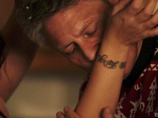 Fit Brunette British MILF Belle O'Hara Gets Fucked Hard On the Kitchen Table On X-mas Eve