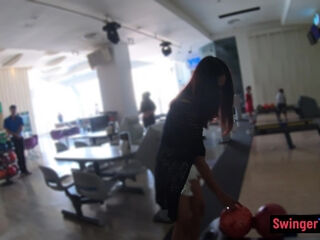 Thai MILF GF bowling date and sucking