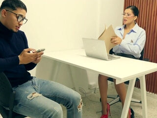 Secretary Fucks Boss Son Hard On Desk For Promotion Raise