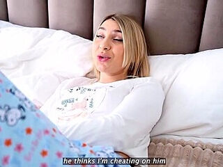 Stepdaughter Seduces Stepdad By Watching Porn With Door Open - Step Daughter Begs For Creampie