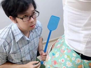 Cute Asian housewife is getting some nice opportunity for a creampie