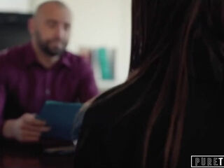 Slender and hot brunette craves for a big cock after a divorce and she finally gets it