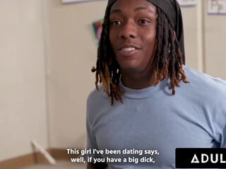 Premium blonde teacher works her student's massive BBC in classroom scenes