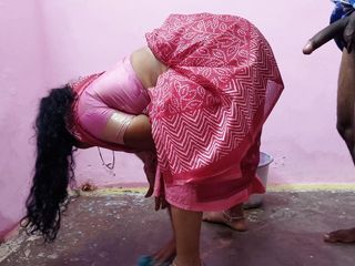 Mature aunty was cleaning the floor of the house i undressed her and made her completely naked and had sex with her