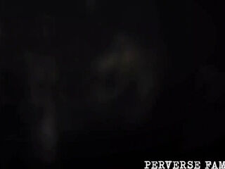 Techno orgy featuring all the freaky members of the stepfamily