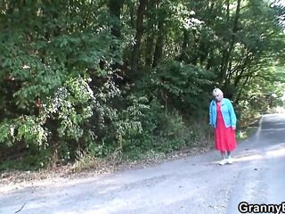 He picks up and pounds 80 years elderly grannie outside