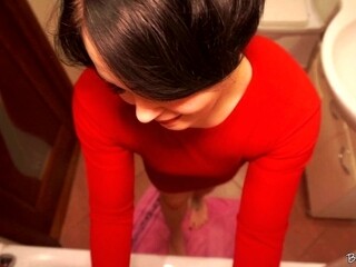 Dad's new wife is craving for my cock in the shower and doesn't mind if I cum in her panties