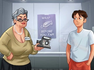 Horny young dude fucks an older lady with big tits with his long pipe. Porn cartoon