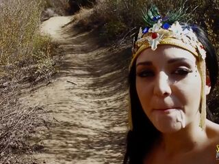 Dark Haired female gets rewarded with a facial cumshot after ravaging
