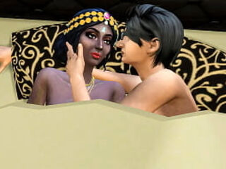 Indian step-mom share bed with step son in the hotel room because there was no other free one - Desi mature aunty