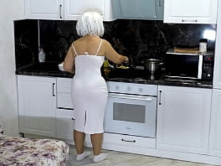 When stepson fucks stepmom in the ass&comma; she forgets that breakfast is being red