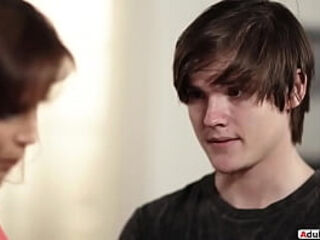 Busty milf stepmom rides stepsons cock