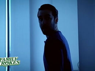 Stepson is perving on hot busty stepmom