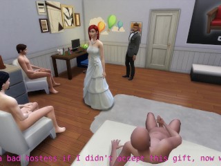 'DDSims - Wife gangbang in front of husband on anniversary - Sims 4'