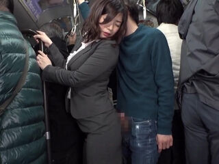 UI2201- Office Lady Mature Step mother Accepting On A Crowded Bus