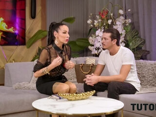 Huge Tits Mature MILF in Pantyhose Takes Hard Sofa Pounding