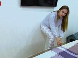 For the first time in his life, the stepson fucks his stepmother hard in anal. - Oh no, you went into the wrong hole&am