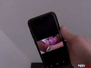 Busty MILF stepmom sent a erotic video to stepsons friend