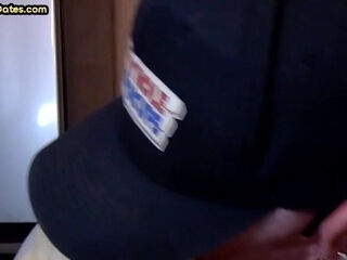 Cum greedy gloryhole DILF sucks cock in homemade closeup