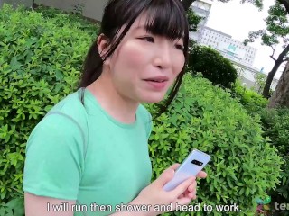 'Cute and sexy girl from Japan with shaved pussy spreads legs for pussy eating and fingering'
