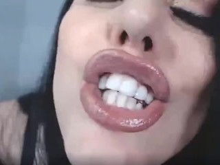 'Close up POV Cum on my pretty lips'