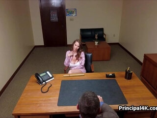 Milf calls husband while riding head teachers dick