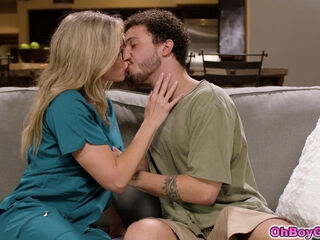 Stepmom Cory teaching stepson about sex