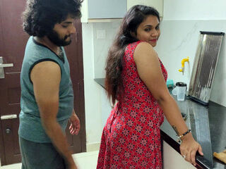 Wife and husband first time sex and it happens in kitchen and sofa sex while no one in home